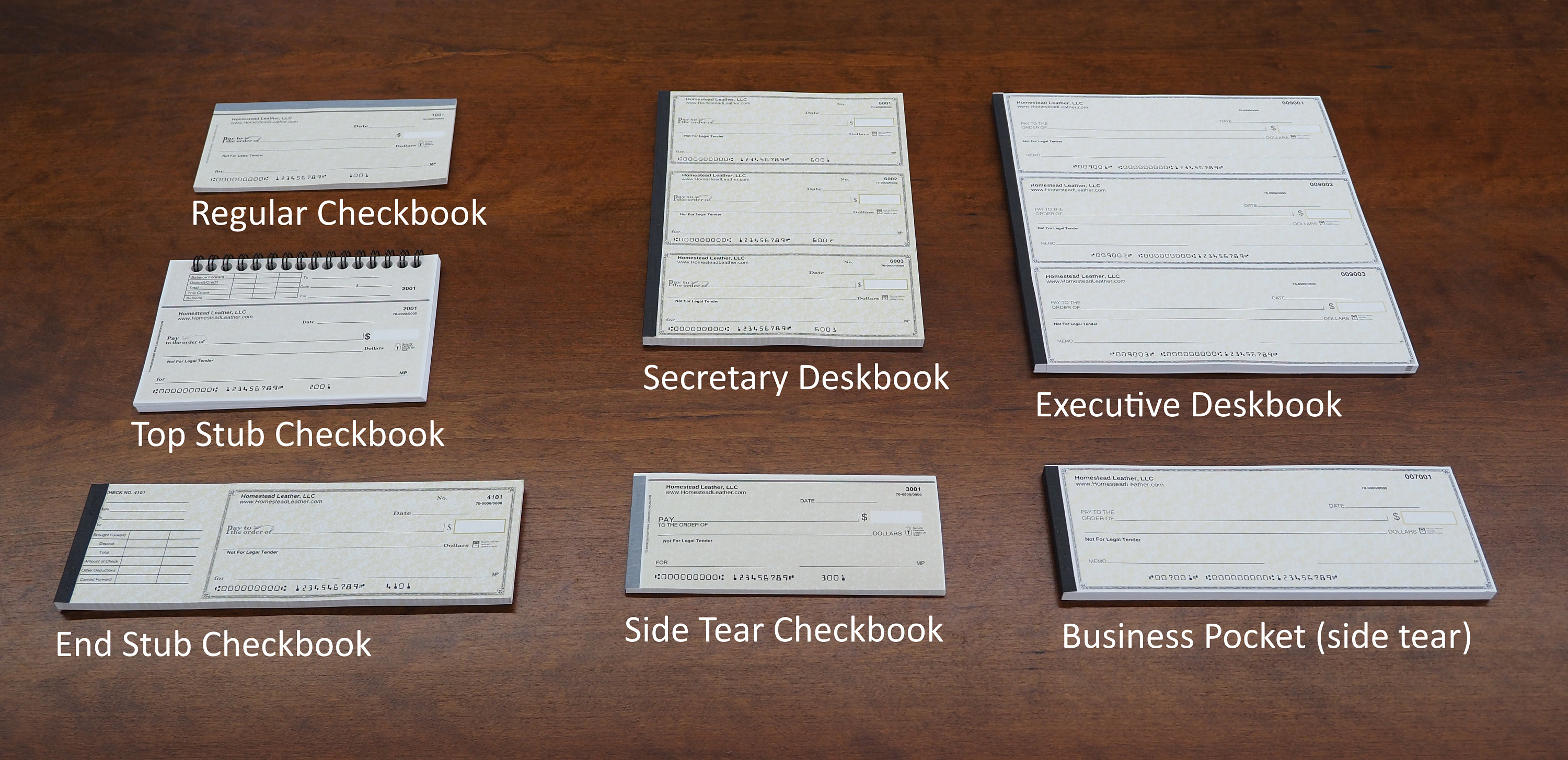 Leather Regular Sized 3 to a Page Secretary Deskbook Checkbook Cover