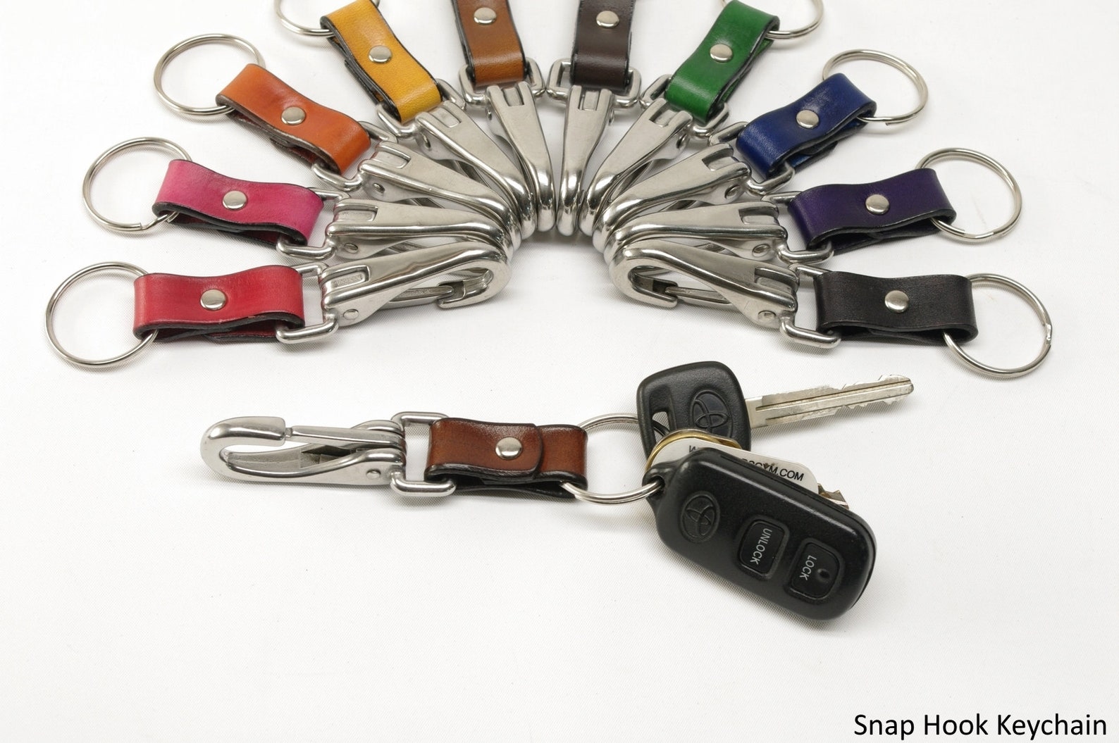 Leather Keychain with Snap Hook Etsy