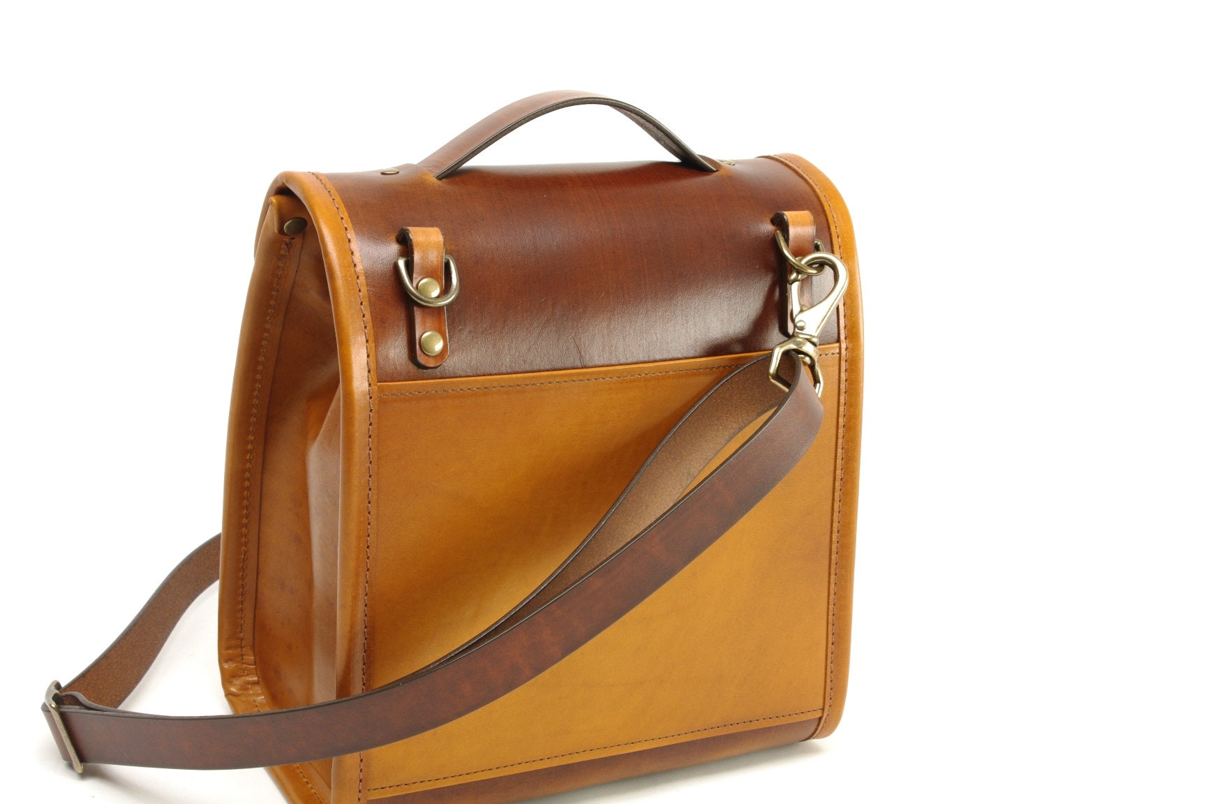 Large Leather Messenger Crossbody Purse v1