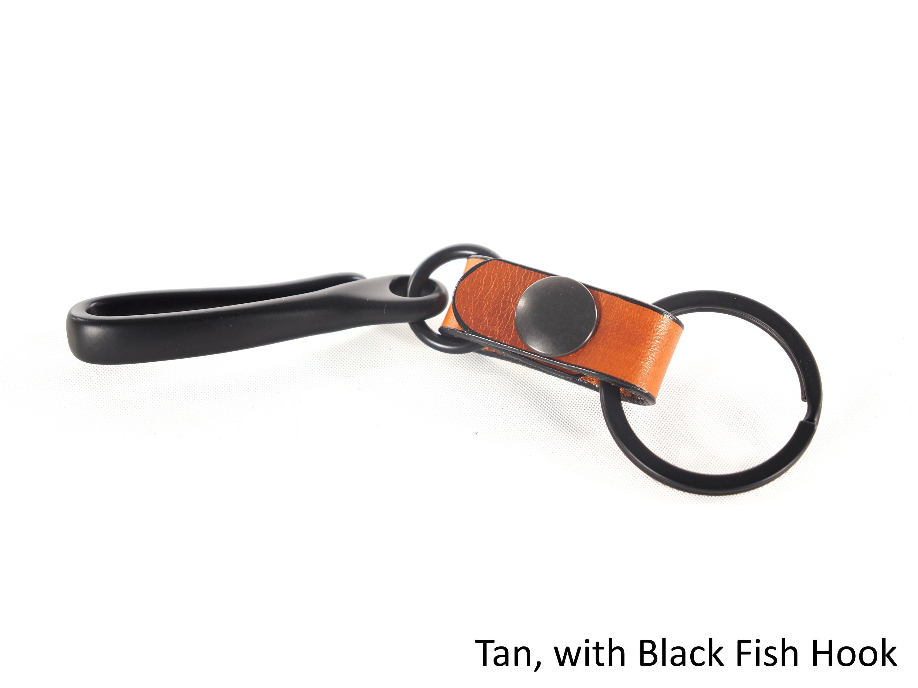 Last Exit Goods Fish Hook Keychain Tan / Nickel