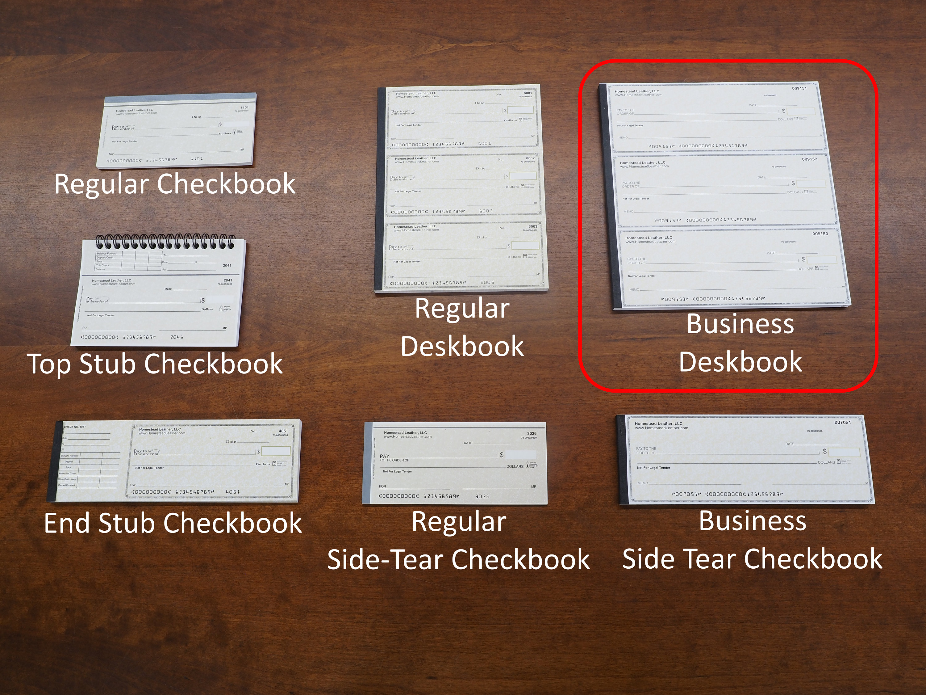 Leather 3 to a Page Deskbook Checkbook Cover For Regular or Business