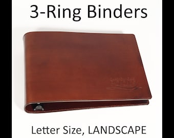 Leather 3-Ring Binder: LETTER Size, LANDSCAPE Orientation (11 x 8 1/2 inch)