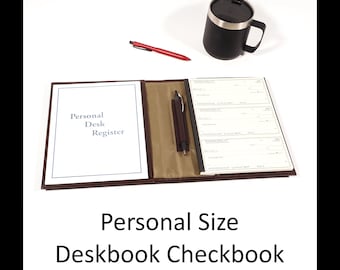 Leather PERSONAL DESKBOOK Checkbook Cover