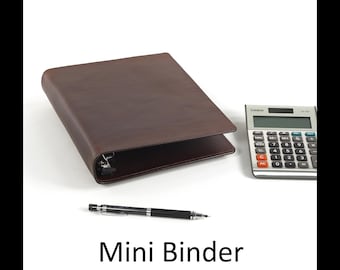Leather 3-Ring Binder: MINI Size (5 1/2 x 8 1/2 inch)
