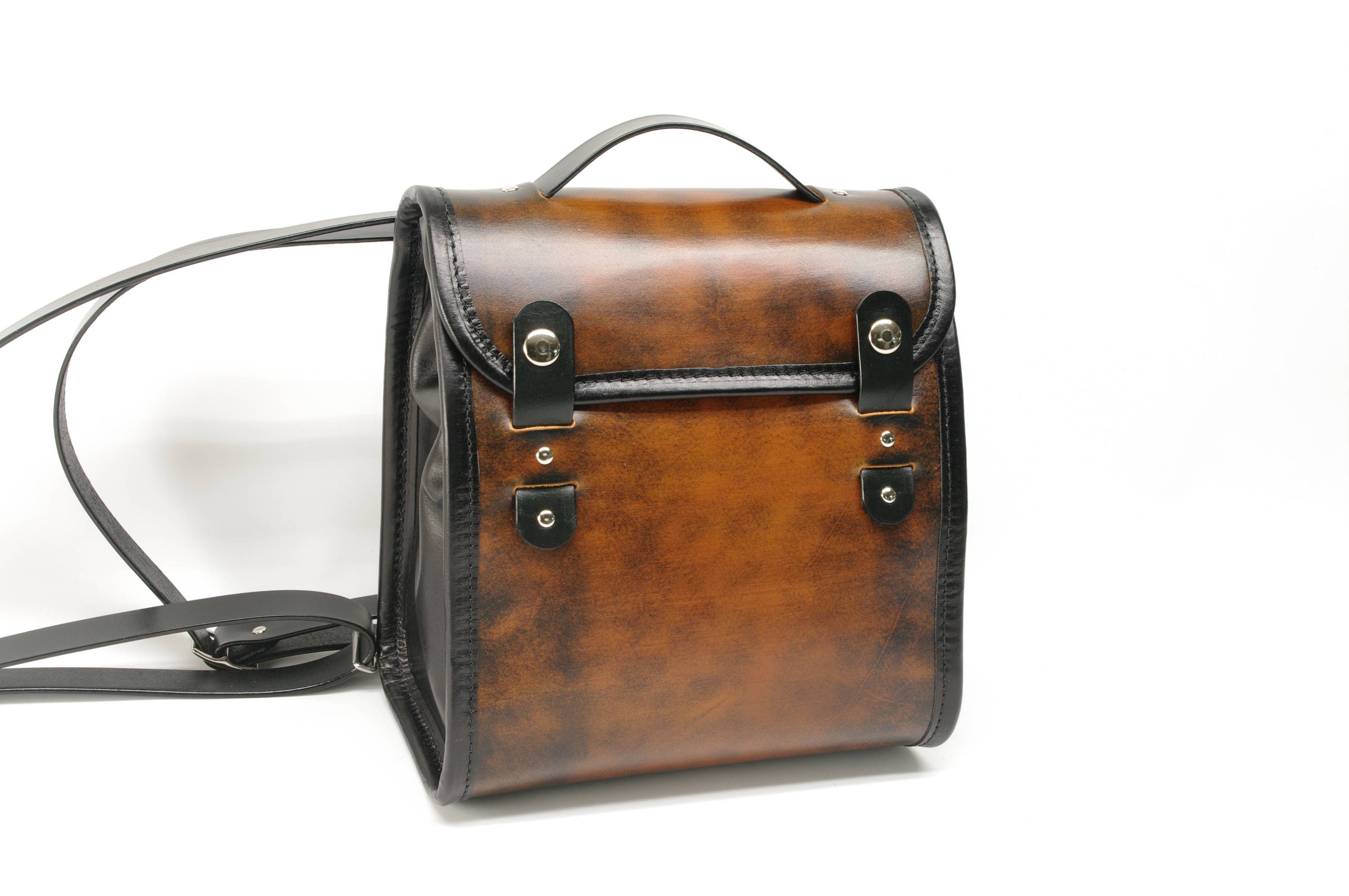 Small Leather Backpack (Snap Tab Version)