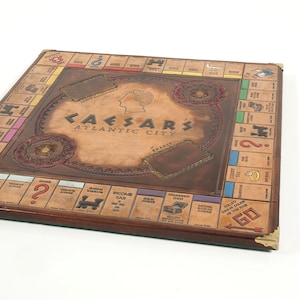Leather Monopoly Board - Hand Dyed, Tooled & Painted - Caesars Atlantic City