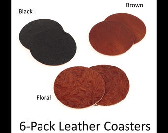 6-Pack Leather Coasters