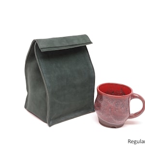 Leather Suede Lunch Bag Forest Green