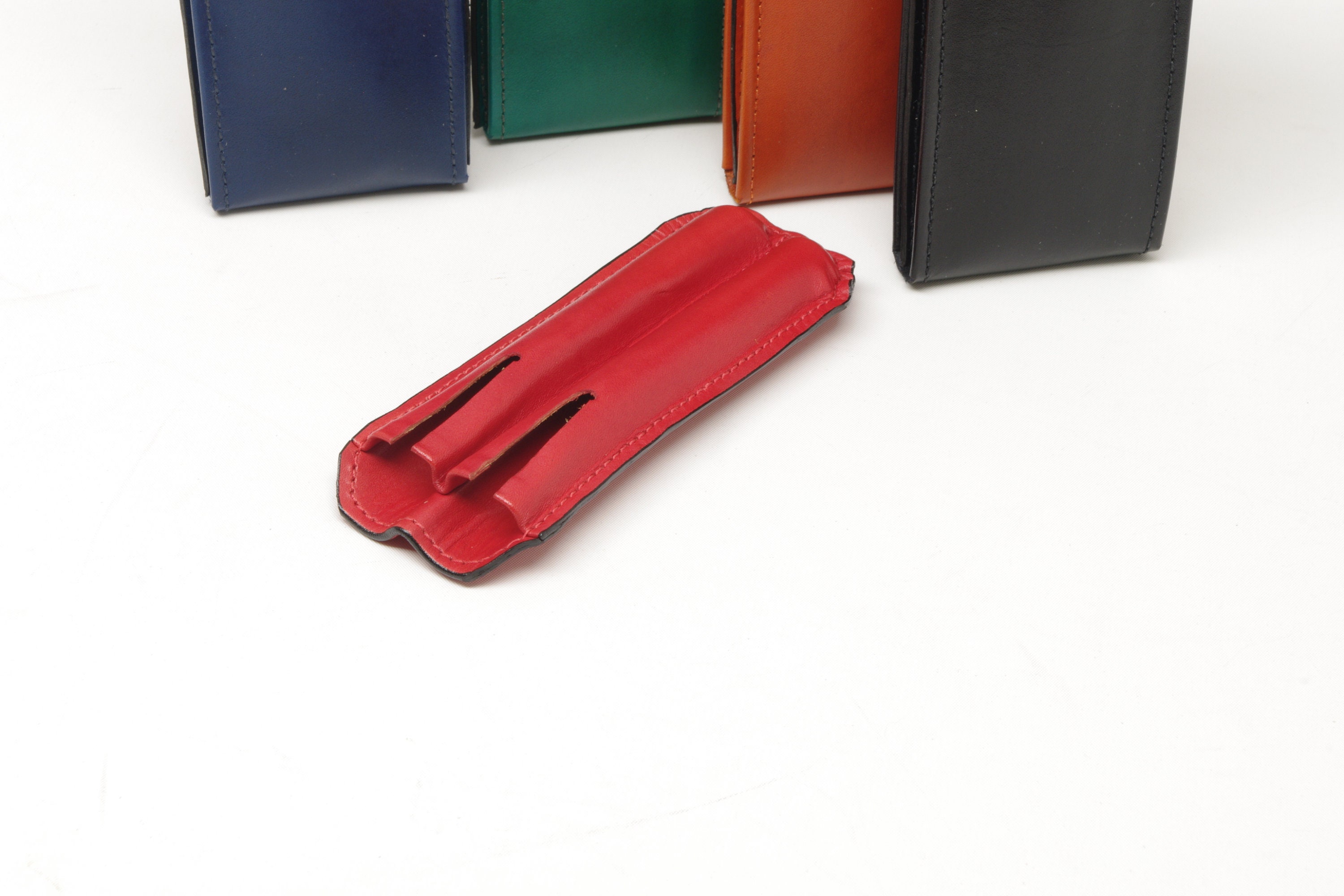 Leather Double Fountain Pen Case, with Insert (The Pen Guardian)