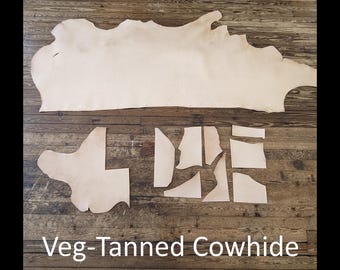 SCRAPS and SIDES of Natural Veg-Tanned Cowhide Leather