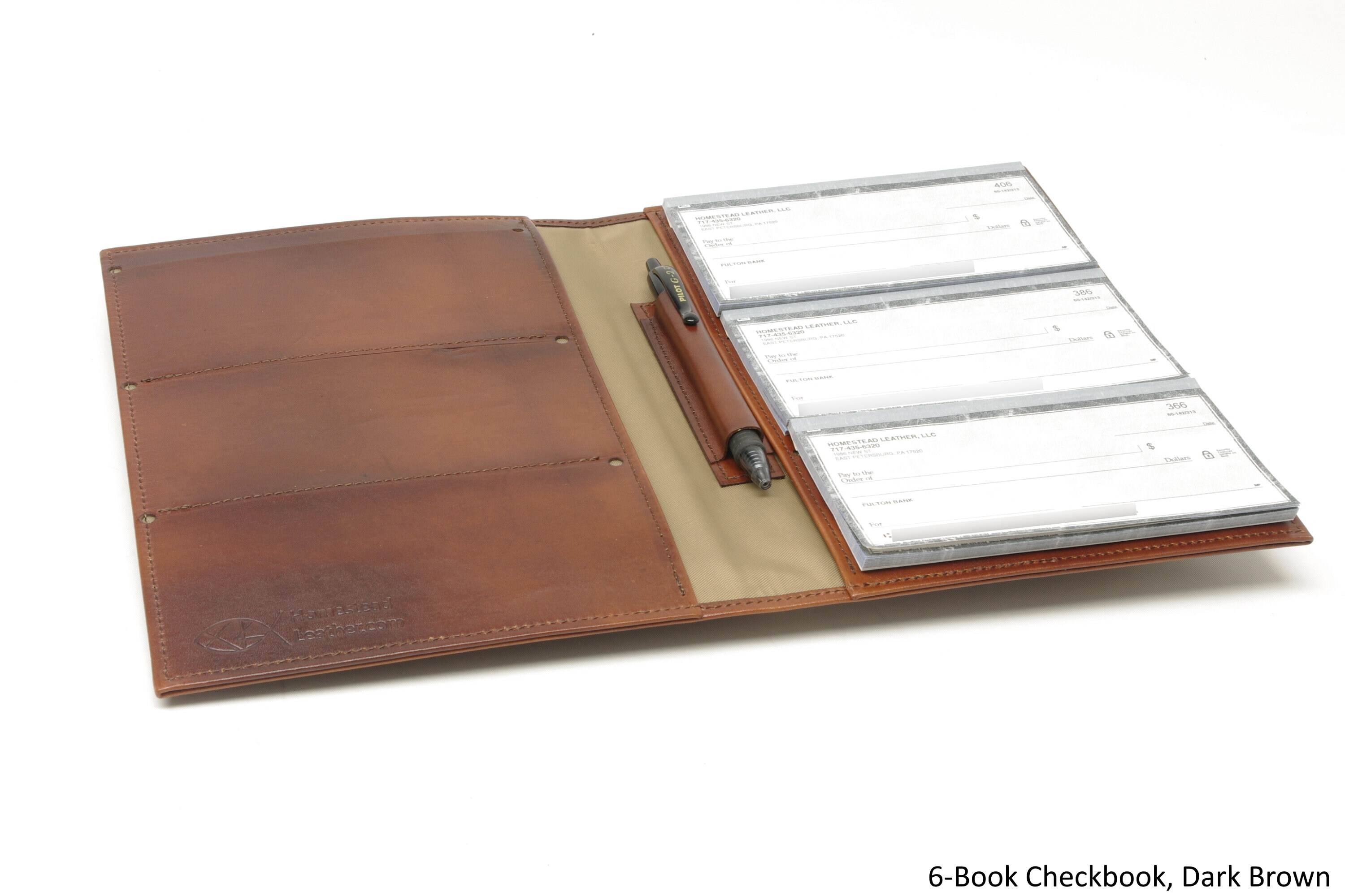 Leather 6Book Checkbook Cover Organizer