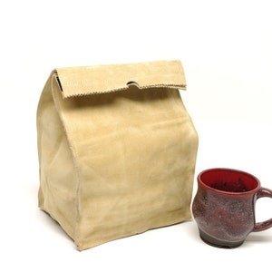 Leather Suede Lunch Bag Sand