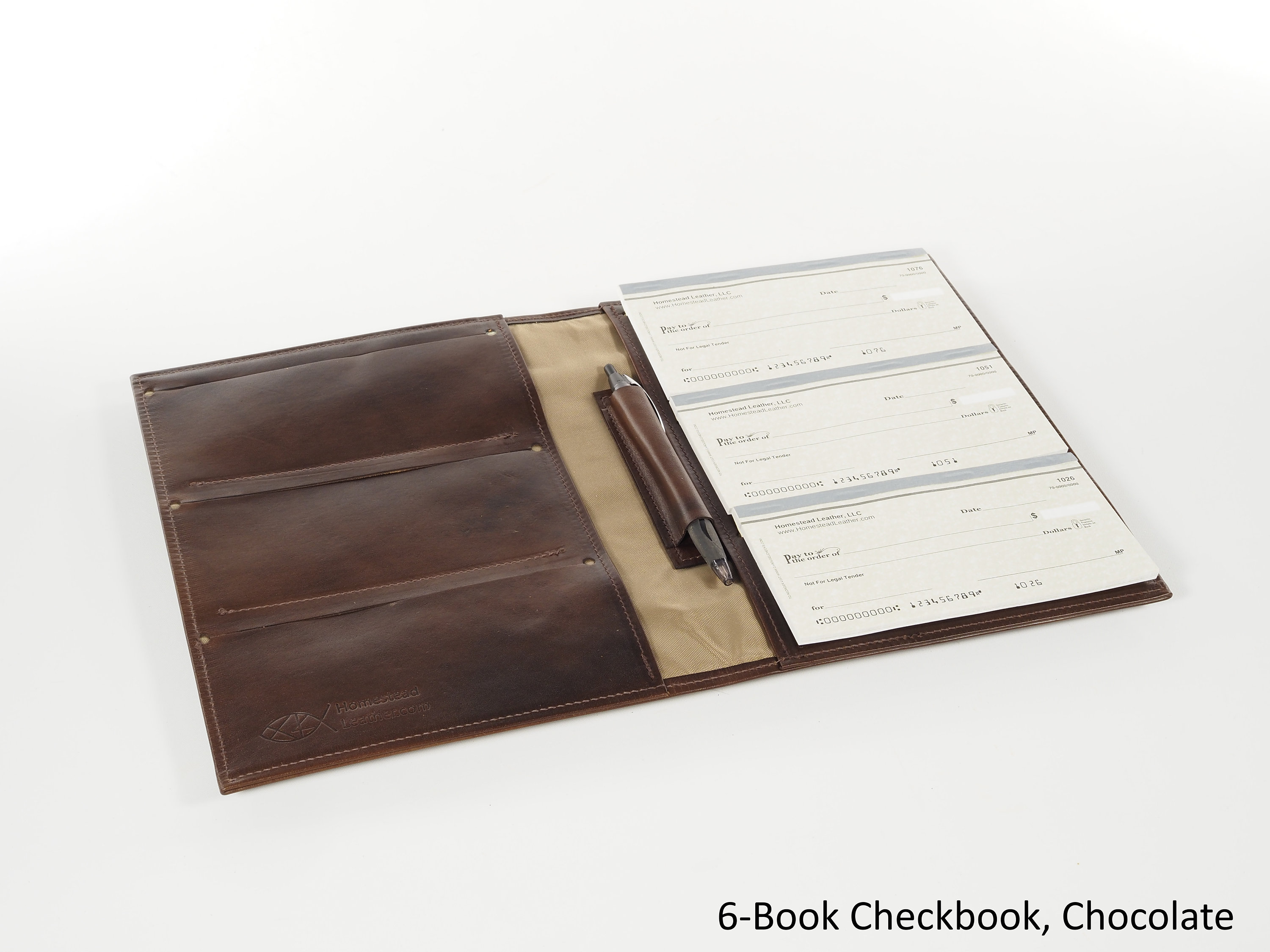 Leather 6Book Checkbook Cover Organizer