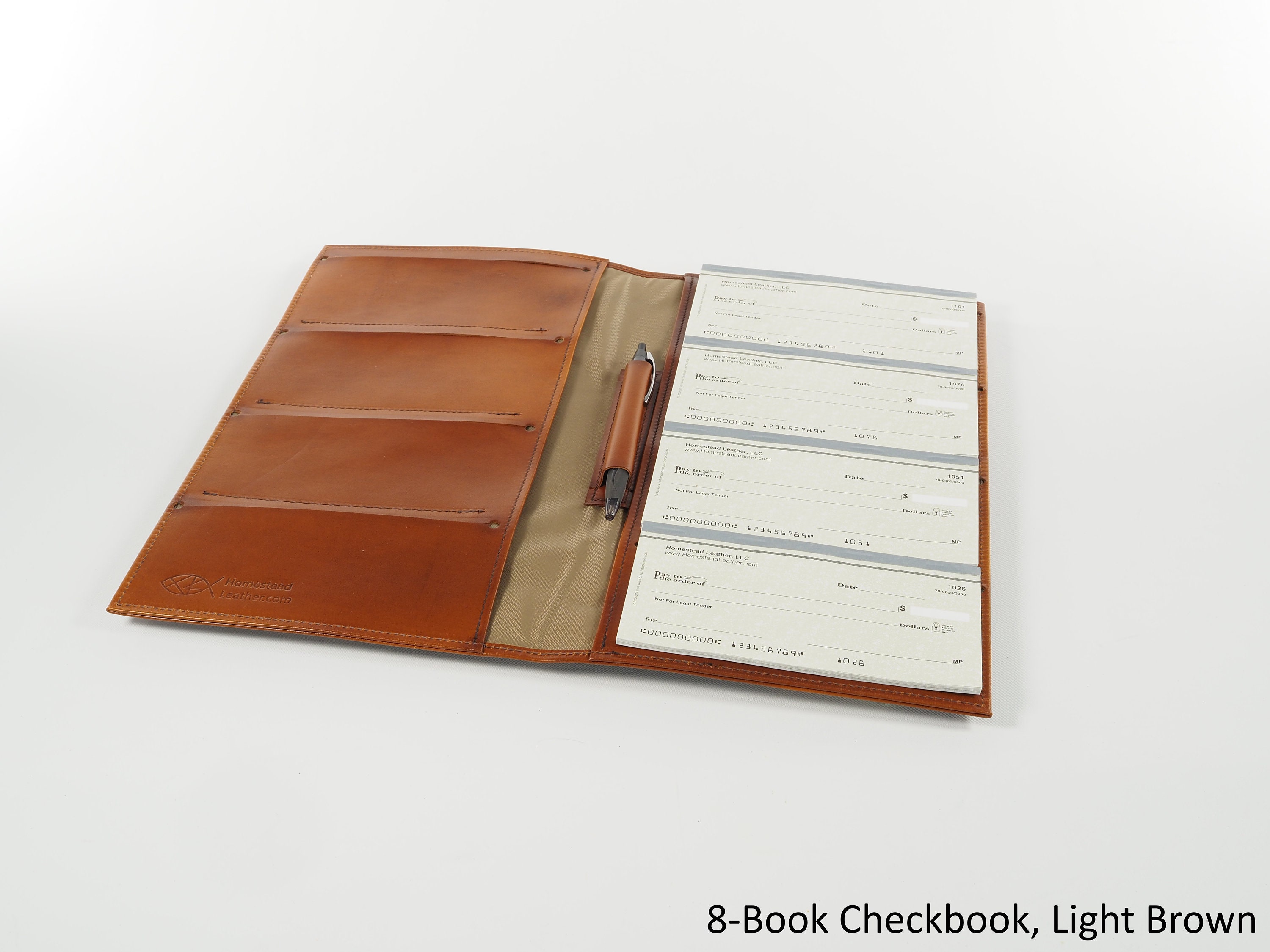 Leather 8Book Checkbook Cover Organizer