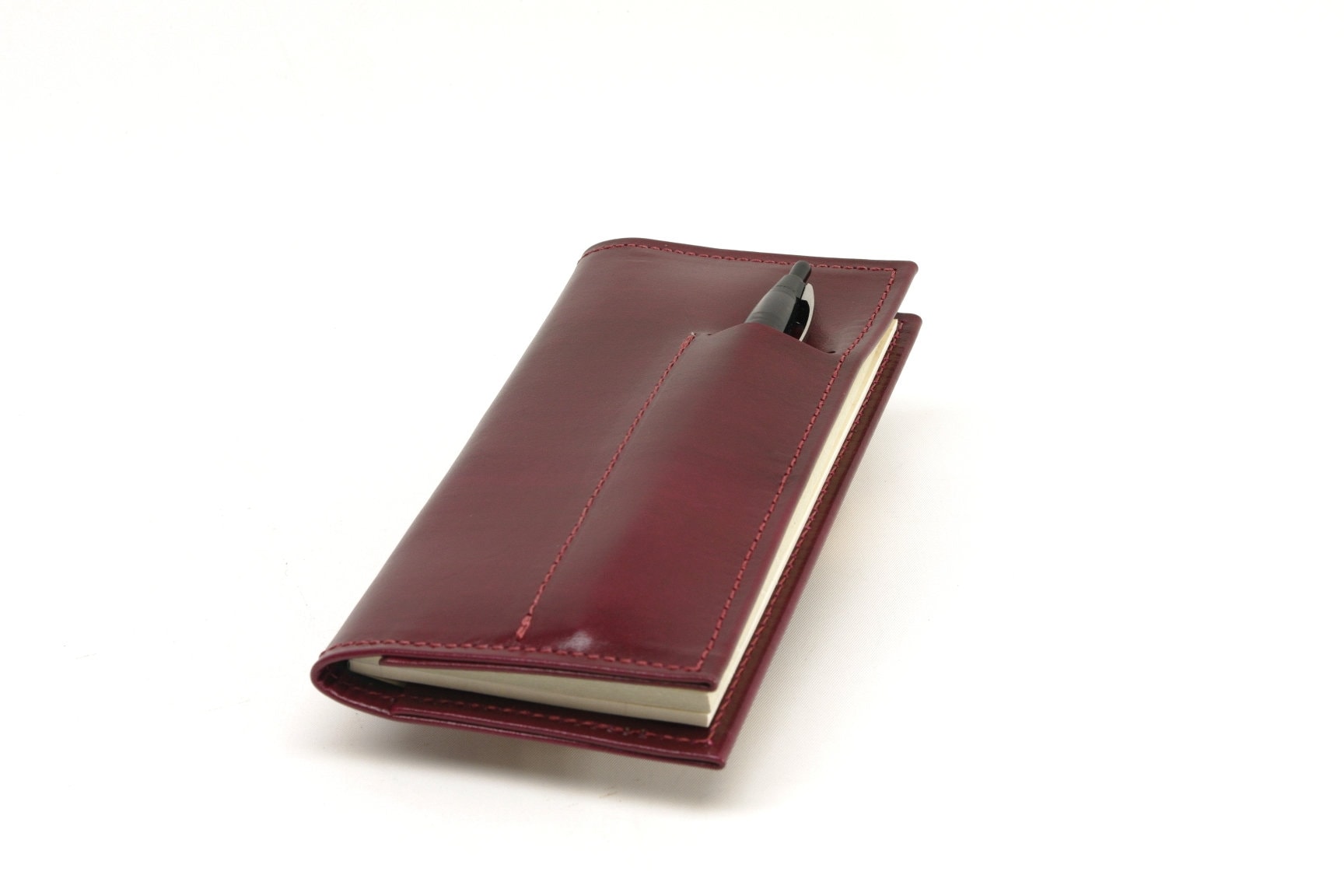 Leather Checkbook / Card Wallet, with Pen Slot