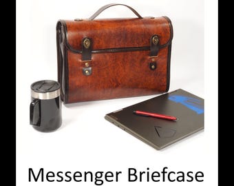 Medium Leather Messenger Briefcase
