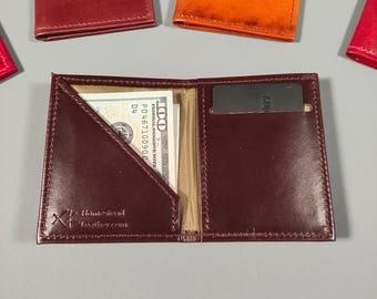 Minimalist Leather Vertical Bifold Wallet