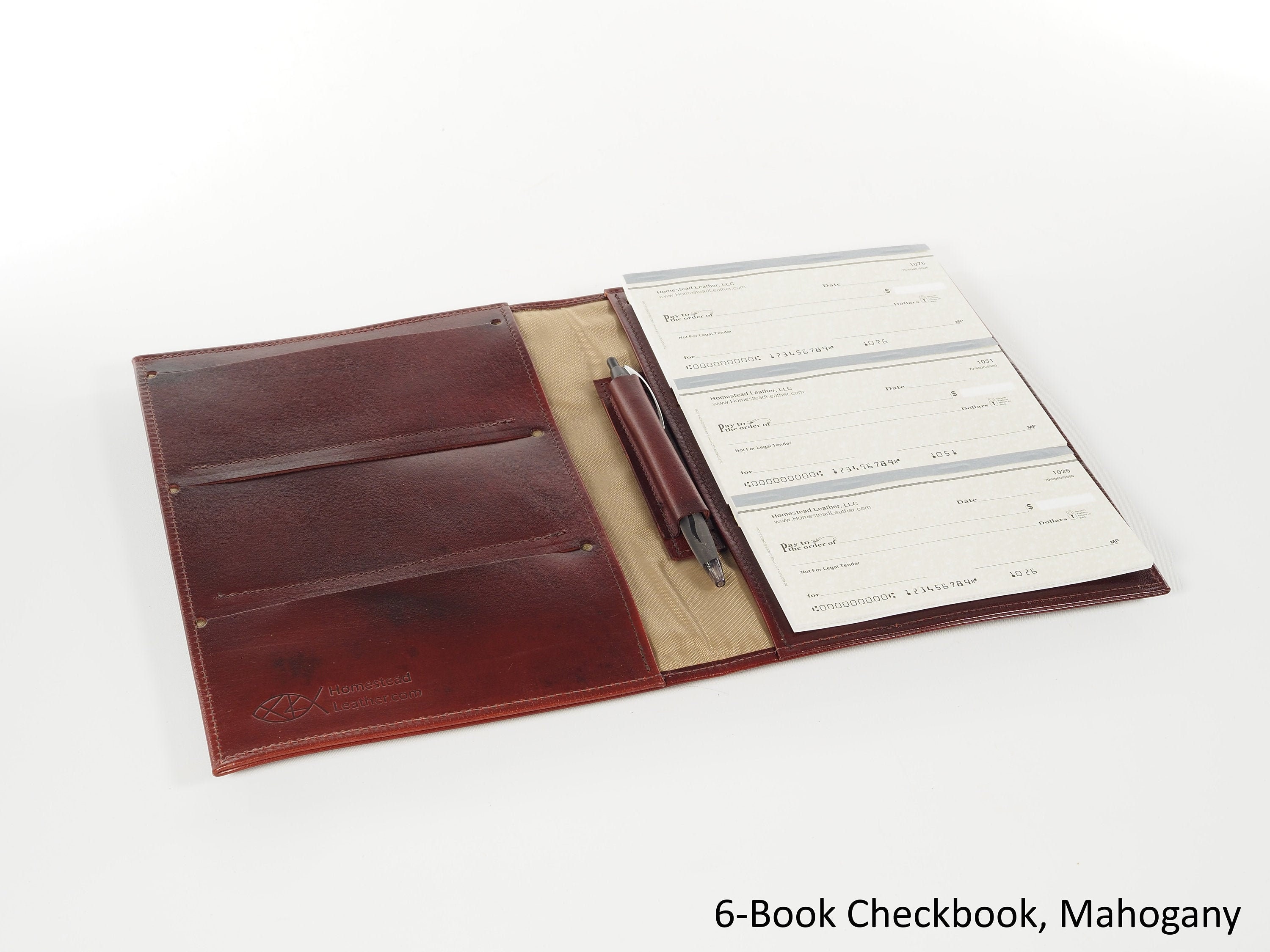 Personalized Leather Checkbook Cover