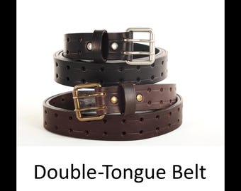 Double-Tongue Bridle Leather Belt - 1 1/2 inch