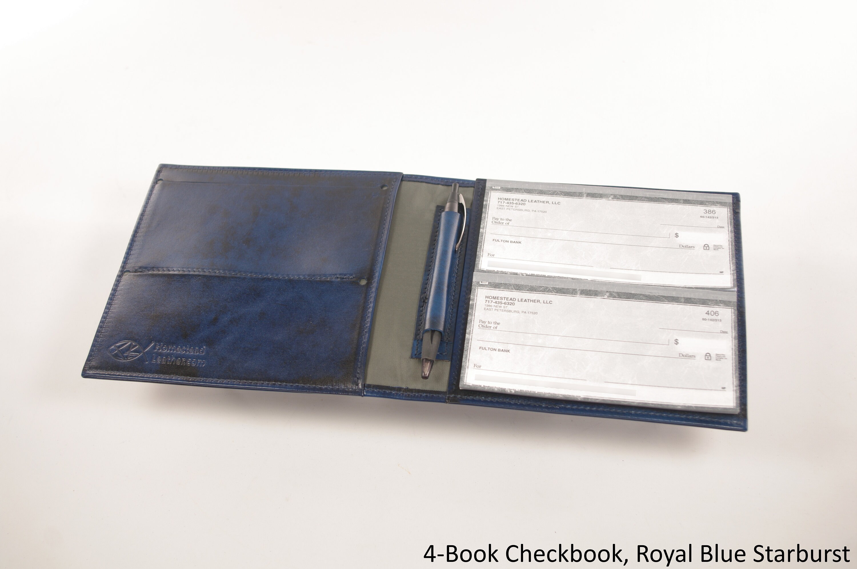 Leather 4Book Checkbook Cover Organizer, for Regular or Top Stub