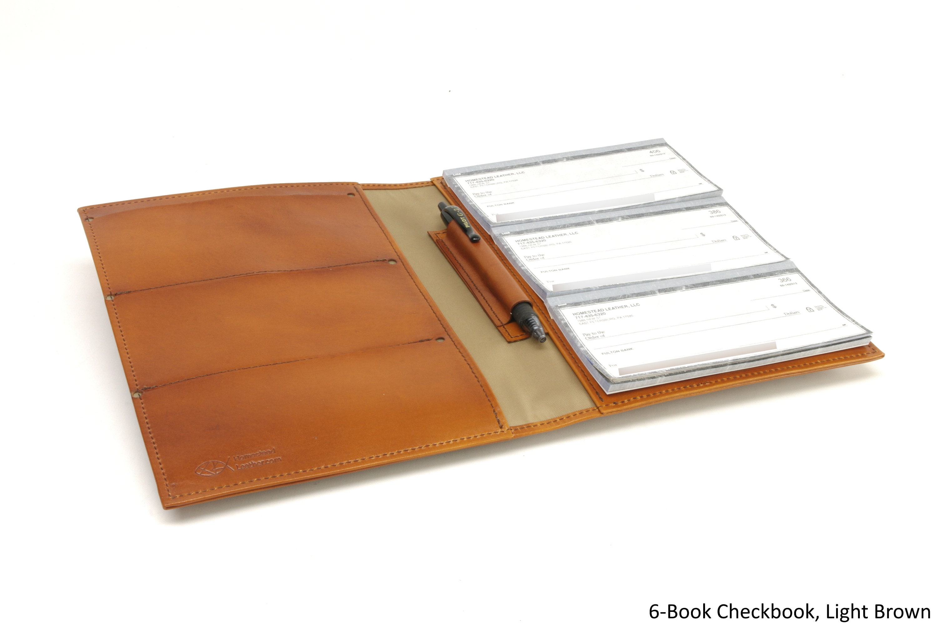 Leather 6Book Checkbook Cover Organizer