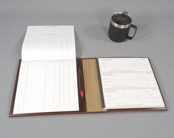 Leather BUSINESS Size DESKBOOK Checkbook Cover - For 3-to-a-Page Checks