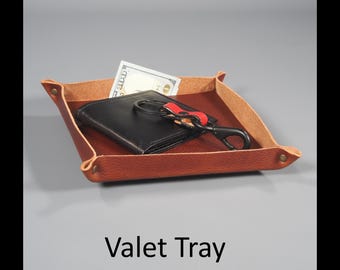 Leather Valet Tray: Personalized Monogram or Military Insignia