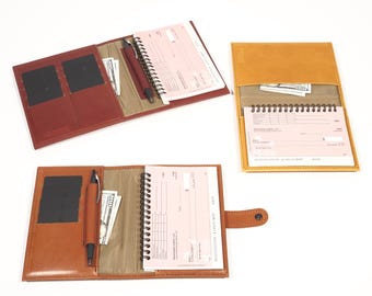Leather TOP STUB Checkbook - with Optional Pen and Card Slots
