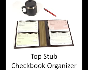 Leather TOP STUB Checkbook Organizer
