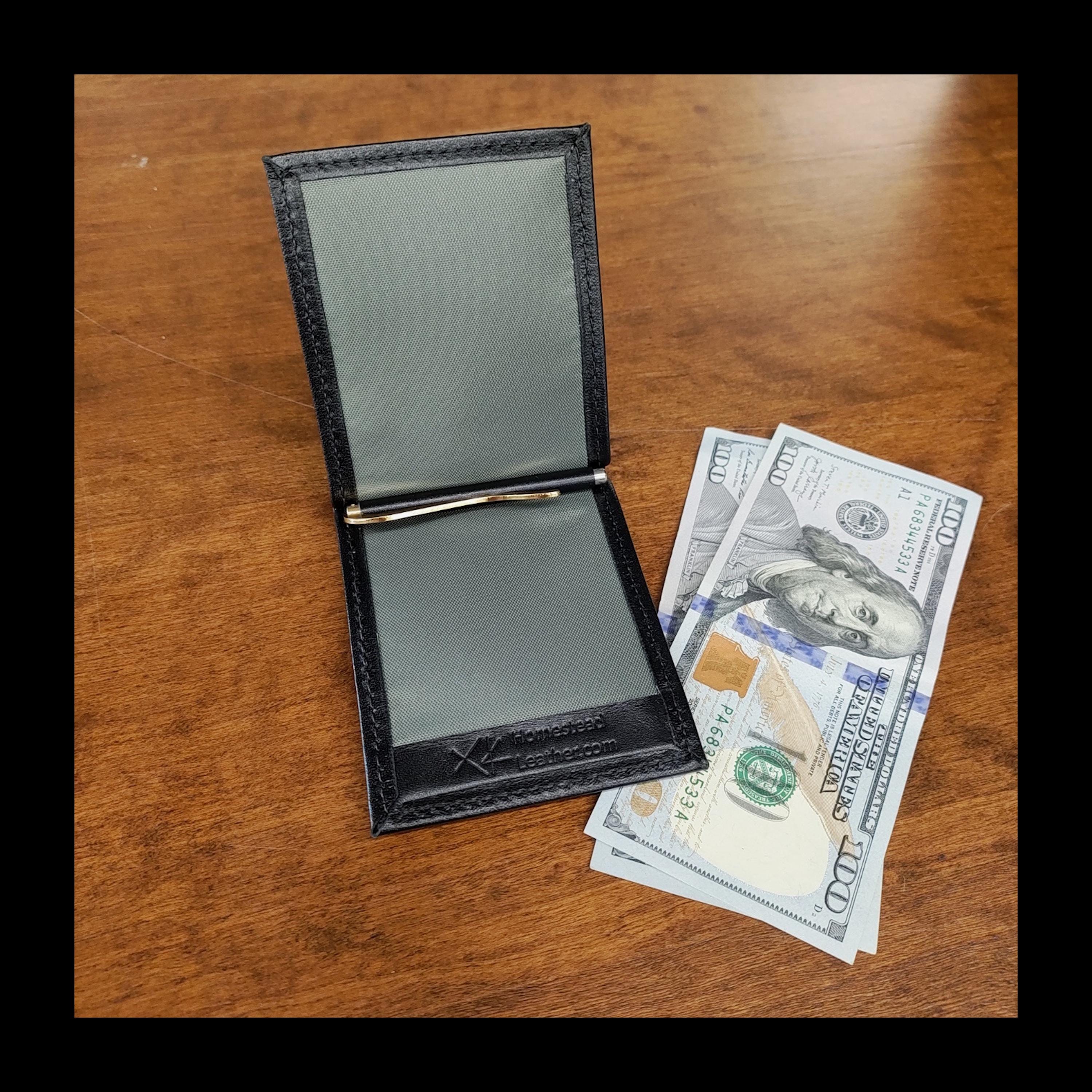 Leather Money Clip, With Spring Loaded Clip - Etsy