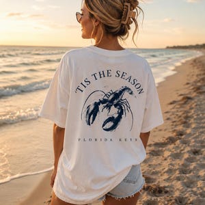 Florida Keys Lobster Shirt, Comfort Colors Coastal Tee, Beach Vacation Shirt, Nautical Graphic T-Shirt, Summer Beach Tee, Lobster Lover Gift