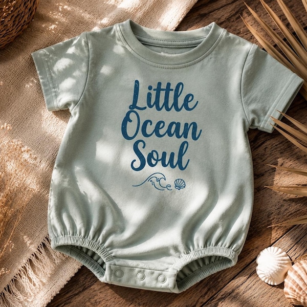 Little Ocean Soul Bubble Romper | Organic Cotton Beach Baby Outfit