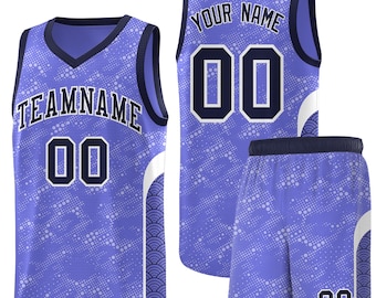 Conjunto de camiseta y pantalones cortos de baloncesto personalizados: nombre, número y logotipo personalizados.