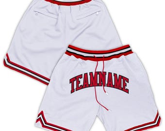 Benutzerdefinierte Basketball Shorts Genähte Teamuniformen - Herren Damen Jugend Personalisierte Mesh Basketball Short, Sport Atmungsaktiv Passende Familie