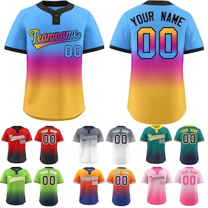 Custom Embroidered Gradient Baseball Jersey, Team Uniform