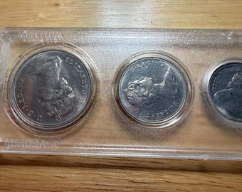 Juego de monedas canadienses de 1970, estilo proof – Real Casa de la Moneda de Canadá – Juego vintage de la Casa de la Moneda de Canadá – Juego de 6 monedas en su estuche original