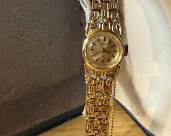 Vintage 1960s Seiko Ladies Mechanical Watch | Mid-Century Gold-Tone Jewelry Watch | Original Bracelet