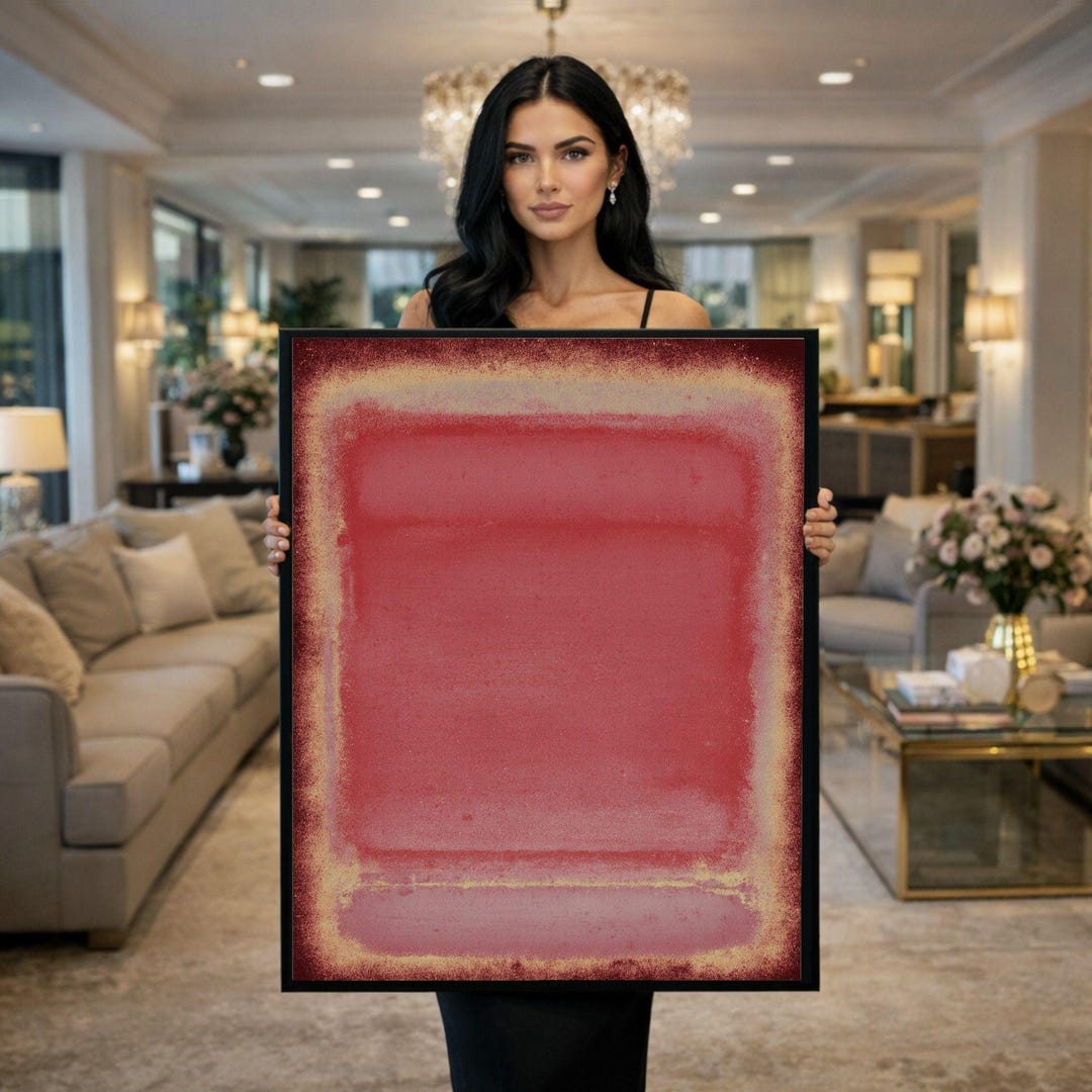 Mark Rothko Red Yellow Framed Wall Art, Color Field Canvas Print ...