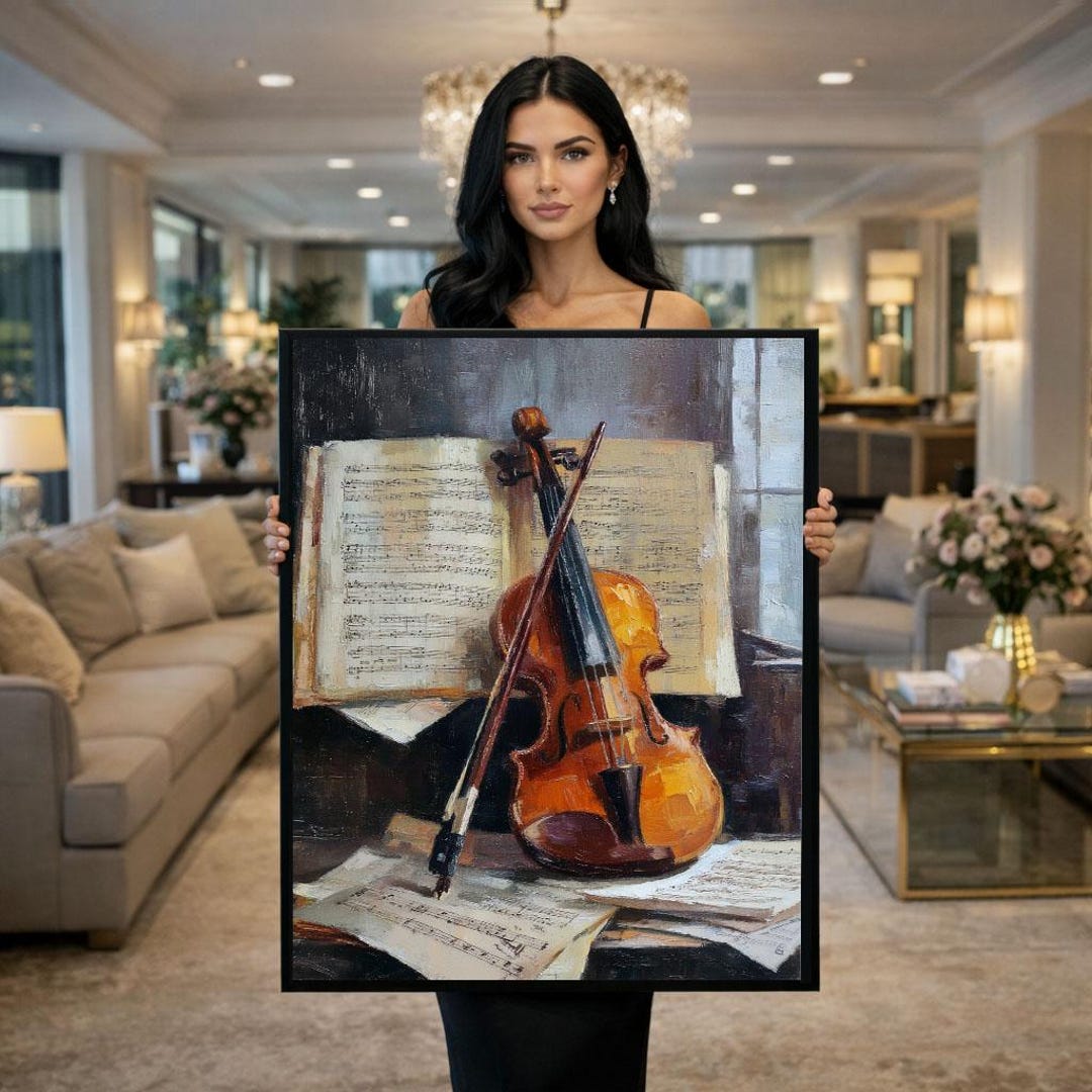 Classical Violin Still Life Canvas Vintage Music Art - Etsy
