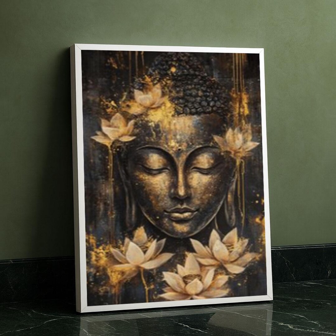Tranquil Buddha With Lotus Canvas Wall Art Print Zen Spiritual Living ...