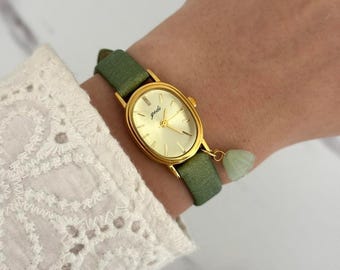 Vintage Seiko Gold Plated 1320 5140 Yellow Dial Lady Quartz Watch
