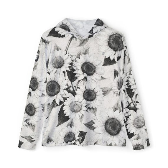 Midnight: Sunflower Pattern Hoodie | Pullover Hoodie