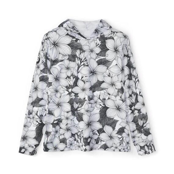 Midnight: Rainbow Hawaiian Plumeria | Pullover Hoodie