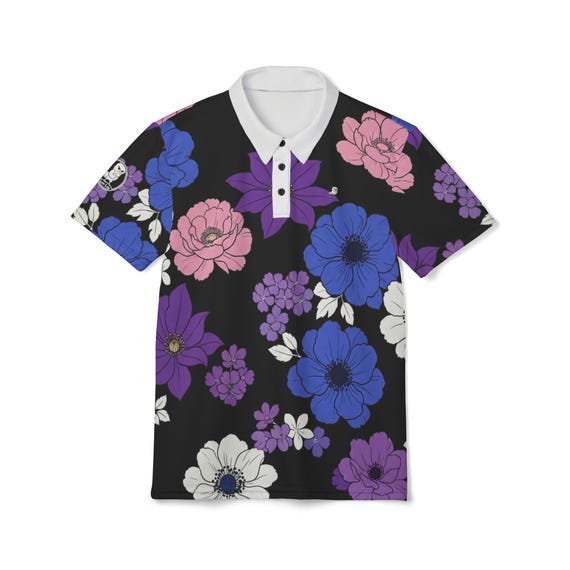 Midnight: Birdie Petals | Polo Shirt