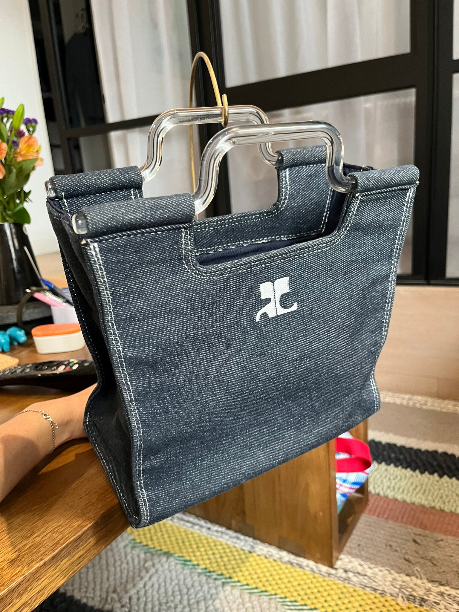 バッグ archive grunge courreges boston bag y2k grunge Y2K demim shoulder bag archive（archive grunge