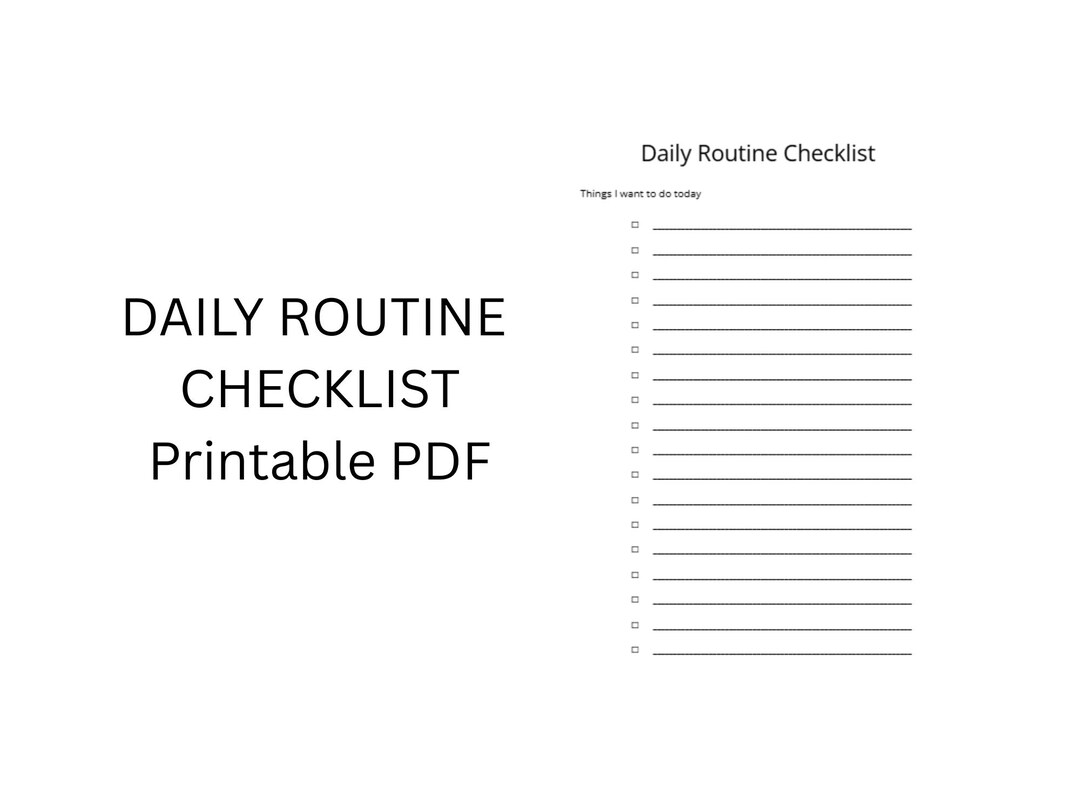 Daily Routine Checklist Printable | Simple Undated Daily Checklist ...