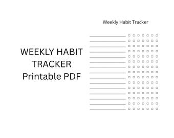 Rastreador de hábitos semanal / Lista de verificación de hábitos semanales y hoja de seguimiento de rutinas / PDF imprimible