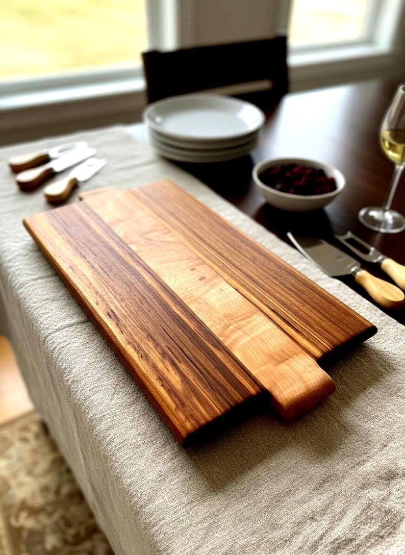 Handcrafted Beli Maple Cutting Board | Serving Prep Board, Natural Wood Grain image 1