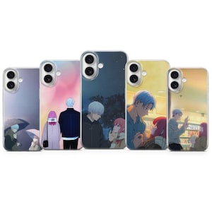 Custodia per telefono "A Sign of Affection" con Yuki e Itsuomi, tema anime romantico, compatibile con iPhone 17, 16, 15, 14, 13, 12, 11, Samsung S25, S24, Pixel 10, 9, 8, 7.