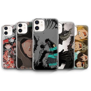 May include: A collection of five phone cases featuring anime-style illustrations. The cases display various characters in vibrant colors, with detailed artwork and bold outlines. The designs include a mix of action-oriented and character-focused imagery.